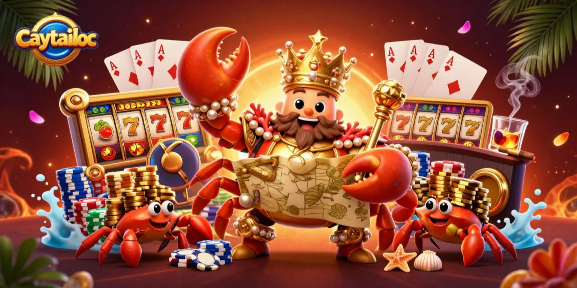 Experience big wins in caytailoc with the golden crab emperor and vibrant slot game elements.
