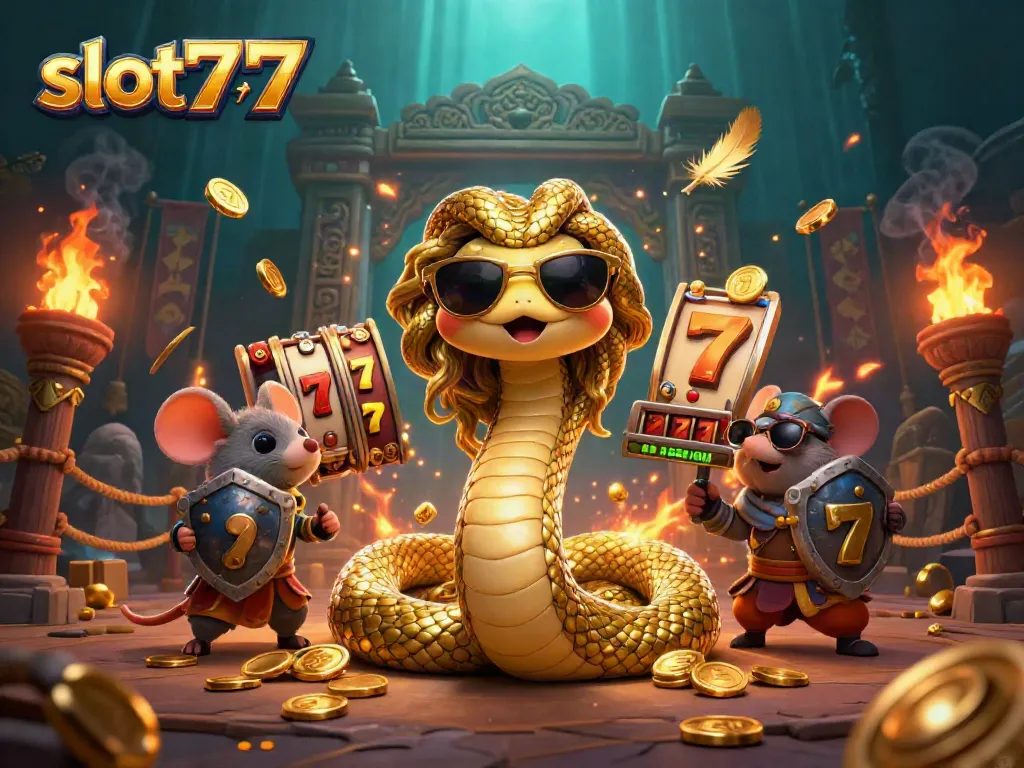 Memenangkan simbol slot777 dalam permainan mesin slot dengan Medusa dan teman-temannya.