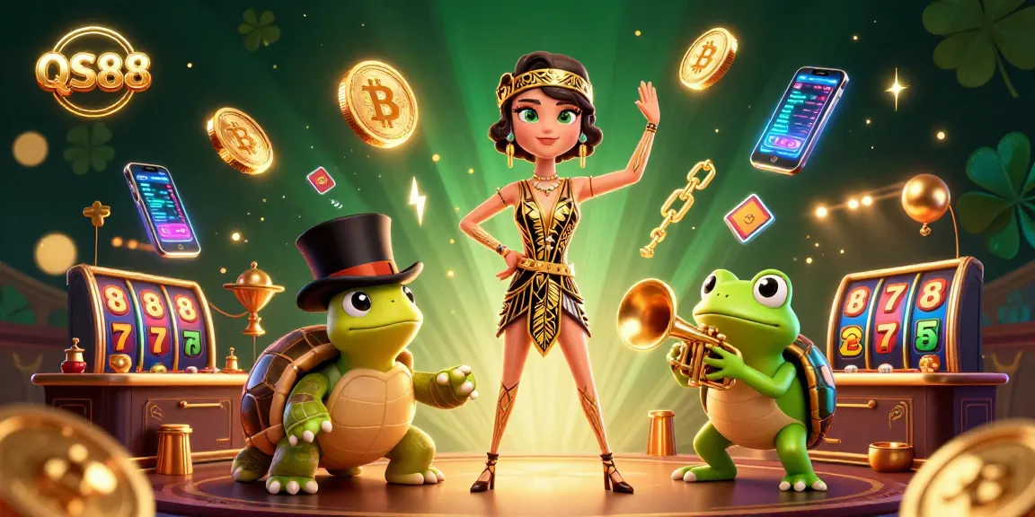 Engage in thrilling casino gameplay with QS88, featuring vibrant characters and dynamic gaming elements.
