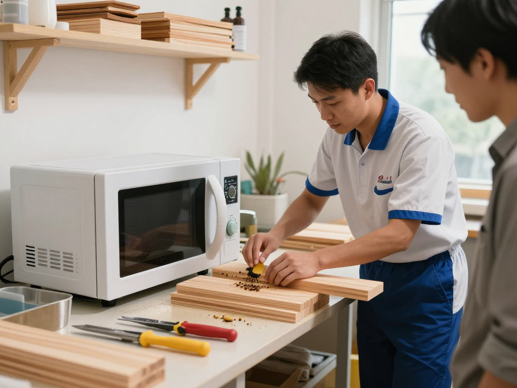 "Shashel: Trusted local pest control provider eliminating wood bugs with professional microwave equipment."