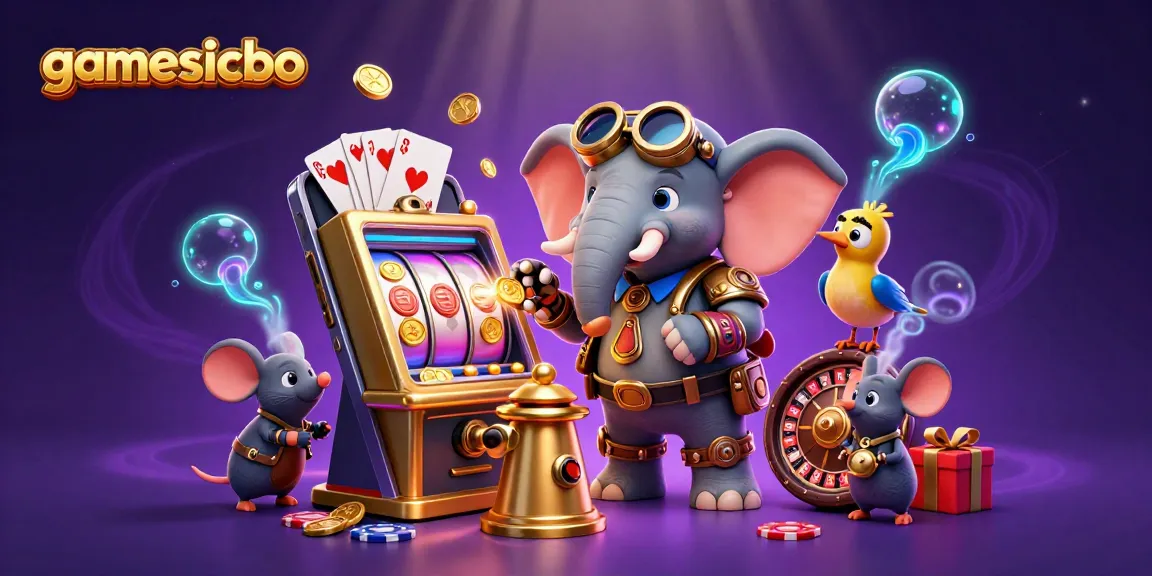 Experience the excitement of gamesicbo with a steampunk elephant and dynamic casino elements.