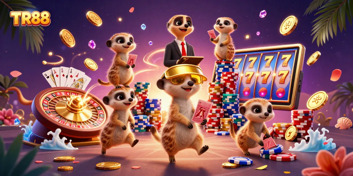 Experience the excitement of TR88 as meerkats manage an online casino with vibrant games and rewards.