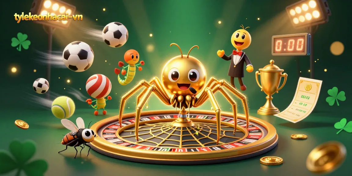 Bets on tylekeonhacai-vn heat up as the golden spider spins its roulette wheel web amid sports excitement.