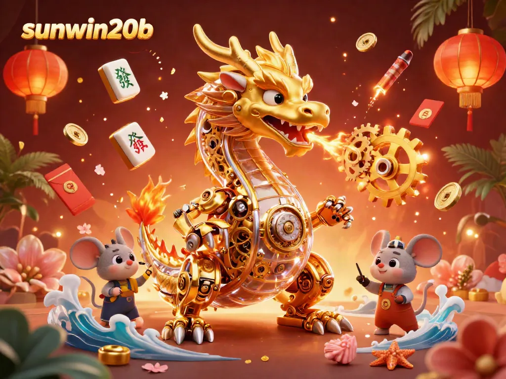 Engage with dynamic sunwin20b casino gameplay featuring a golden dragon and festive elements.