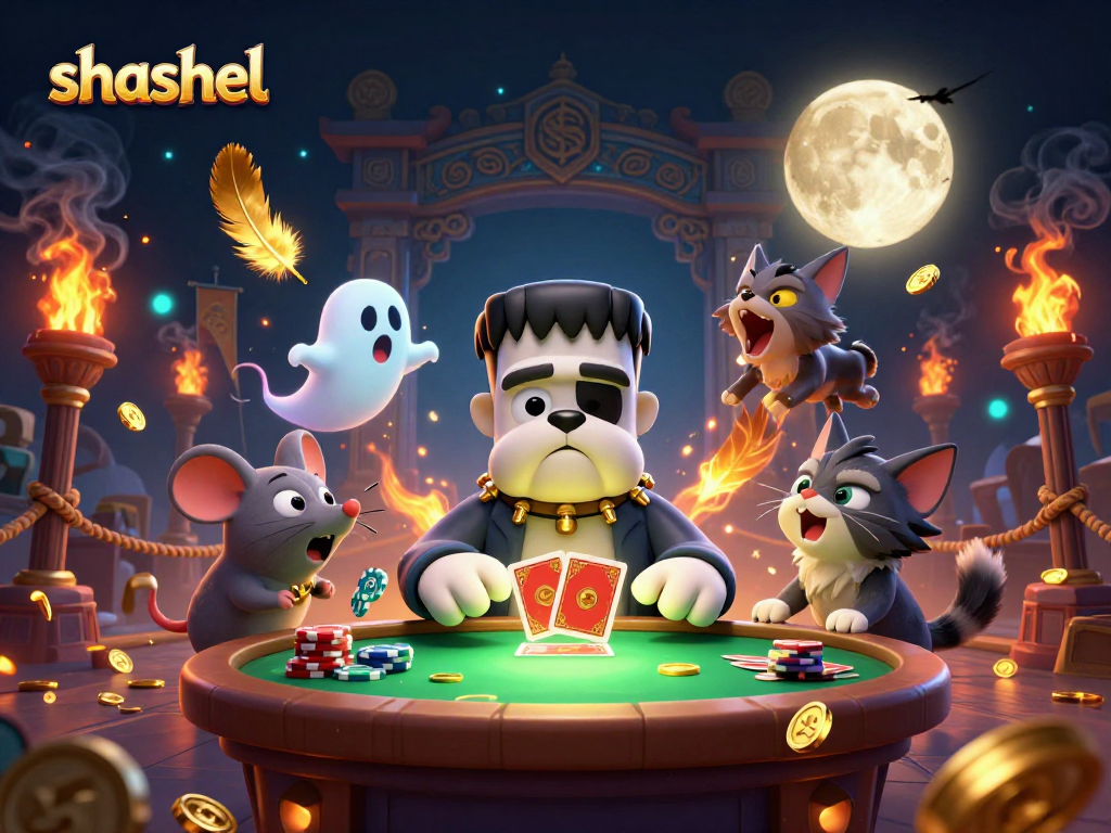 Experience shashel's thrilling card games with a whimsical twist and vibrant visuals.