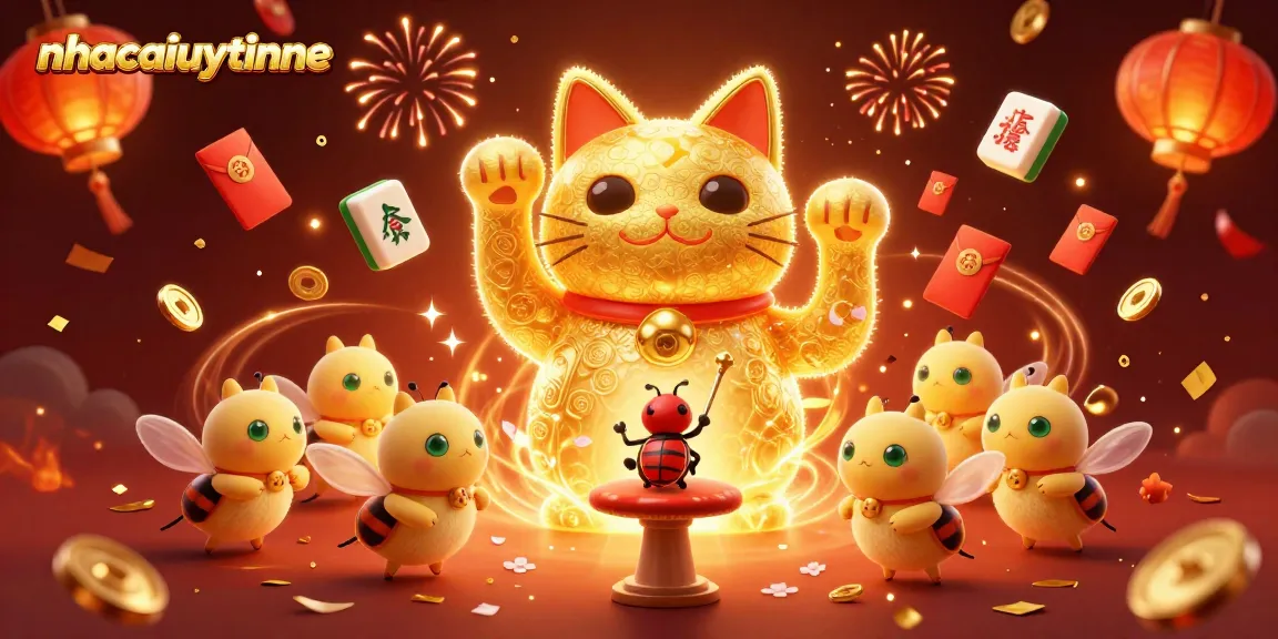 Spin the fortune with nhacaiuytinne's lucky cat and festive casino symbols in this stunning illustration.