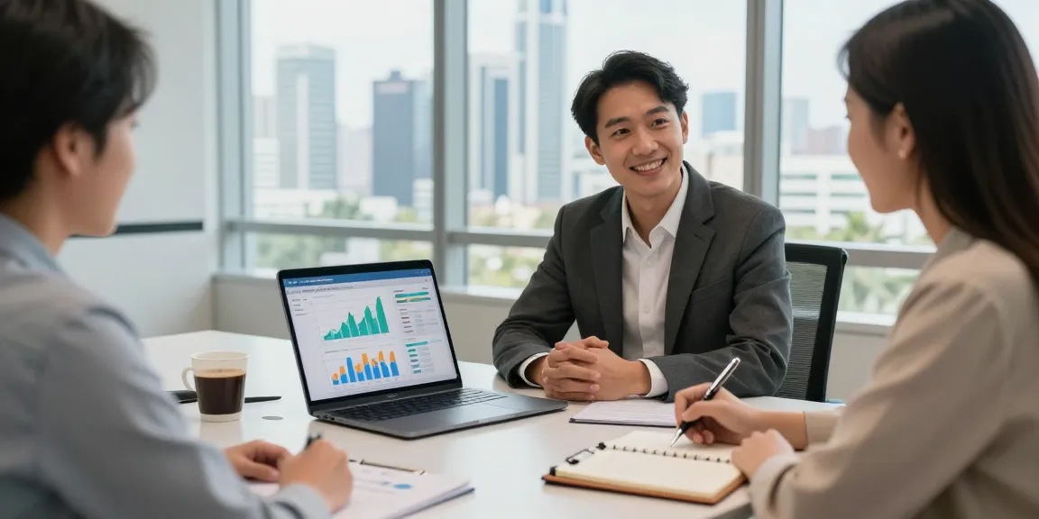 Financial Advice Gold Coast consultation with an advisor and client in a modern office setting.