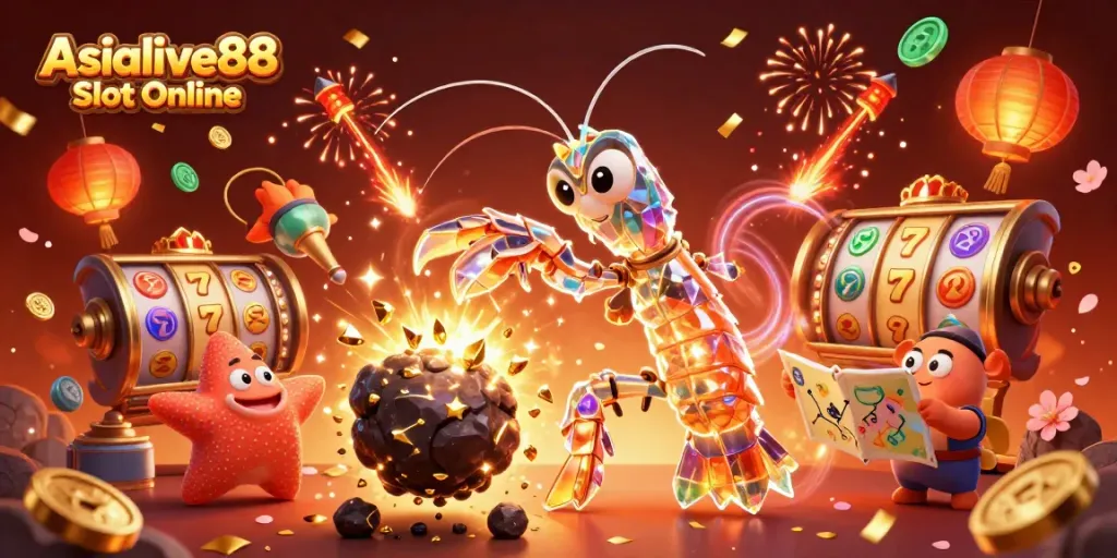 Experience the thrill of Asialive88 Slot Online with vibrant visuals of dynamic slot gameplay.