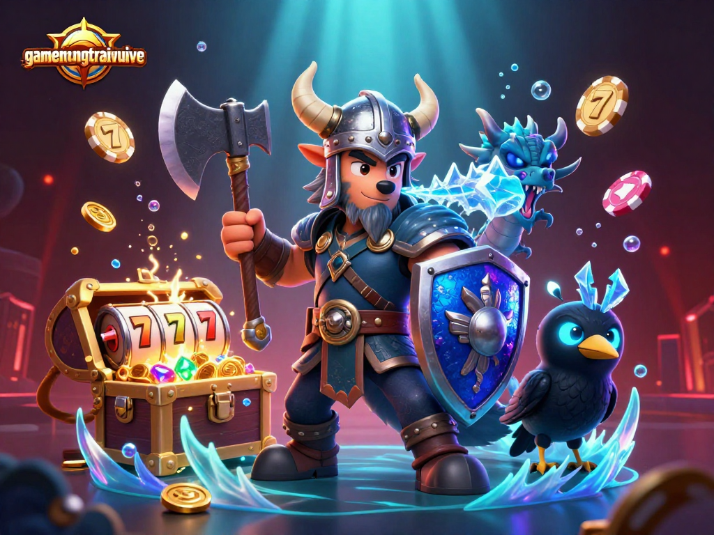 Engage with gamenongtraivuive through a vibrant, detailed 3D casino scene filled with excitement.
