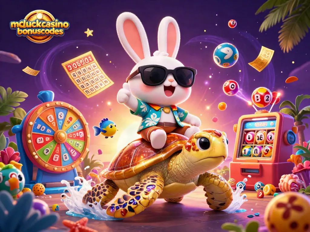 Play with mcluckcasinobonuscodes in a vibrant, colorful casino-themed illustration.
