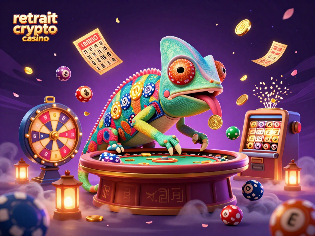 Vivez l'excitation avec le retrait crypto casino, une scène dynamique pleine d'argent et de jeux.