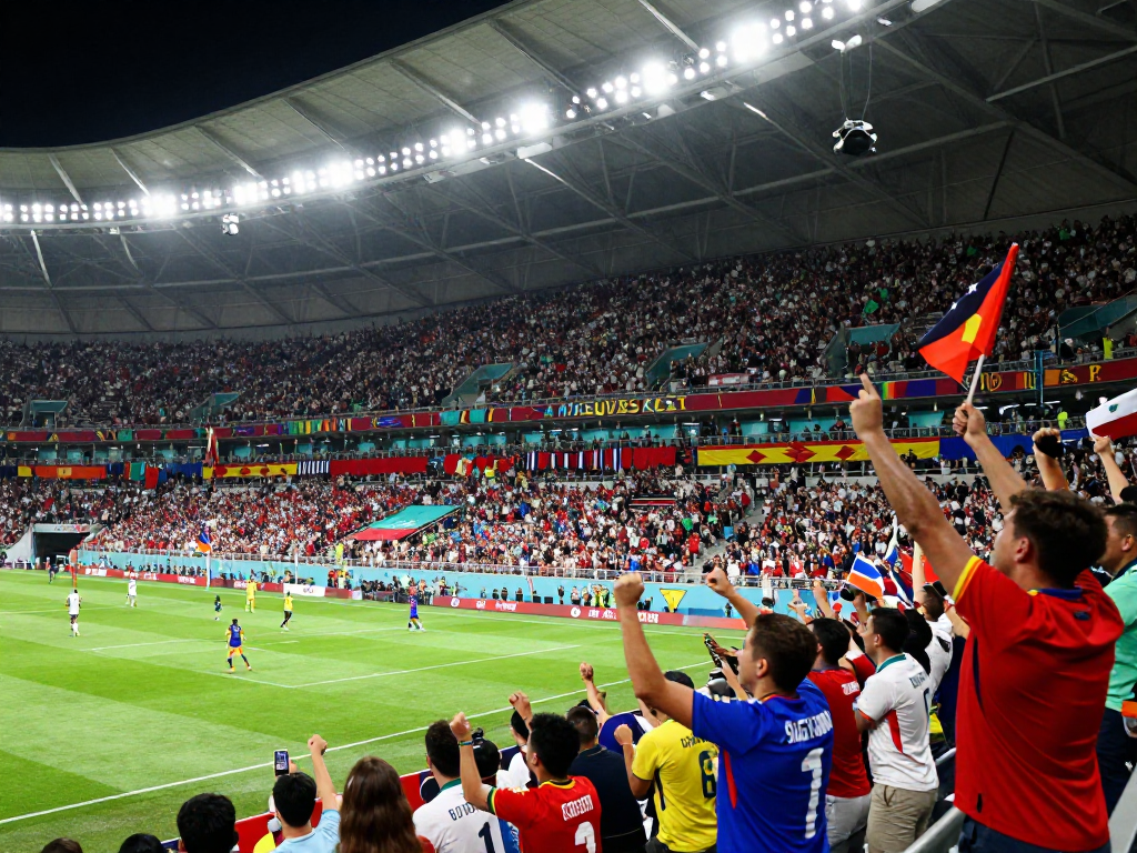 บรรยากาศการเชียร์ฟุตบอลโลก 2026 เดิมพันบอลโลกรอบชิง ที่สนามที่เต็มไปด้วยแฟนบอล