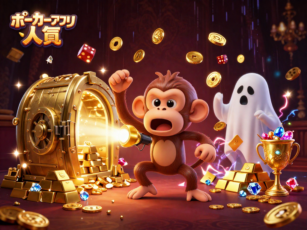 ポーカーアプリ 人気で賑わうハロウィンカジノのユニークなイラスト