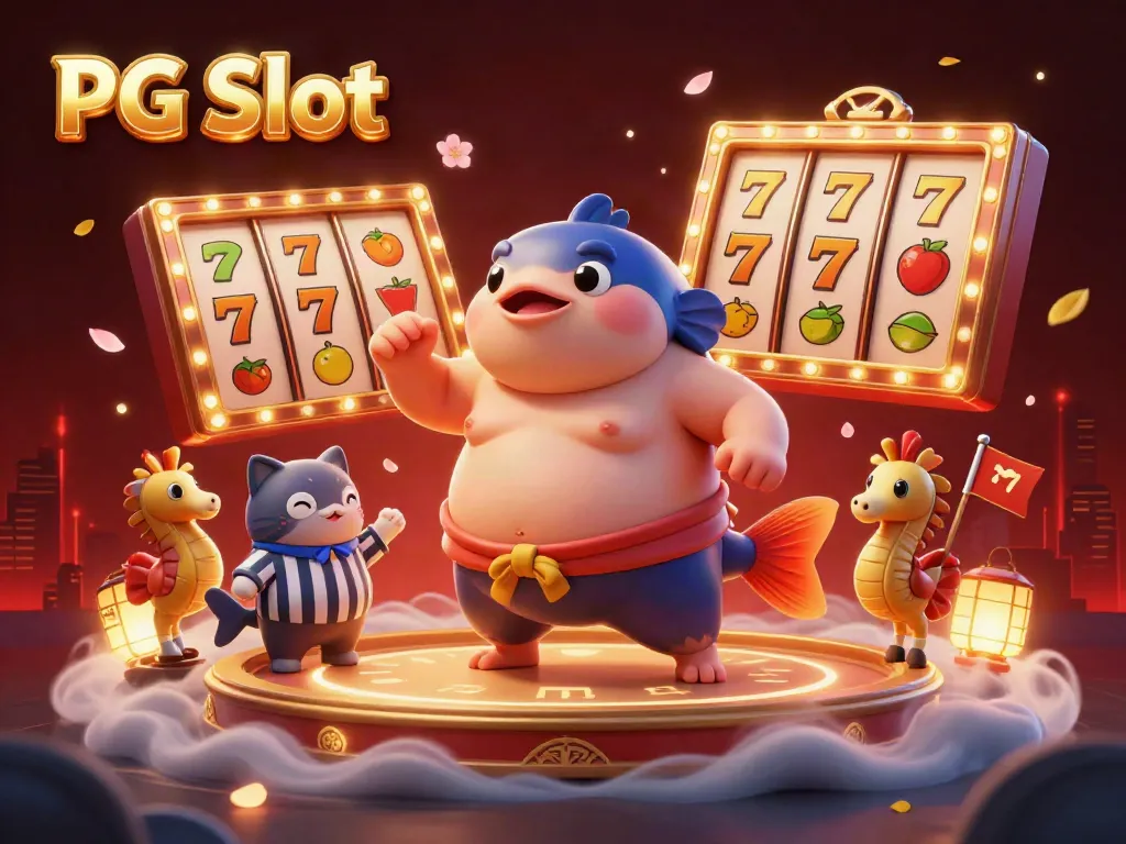 Permainan PG Slot dengan ikan fugu dan wasit catfish di arena bawah laut.