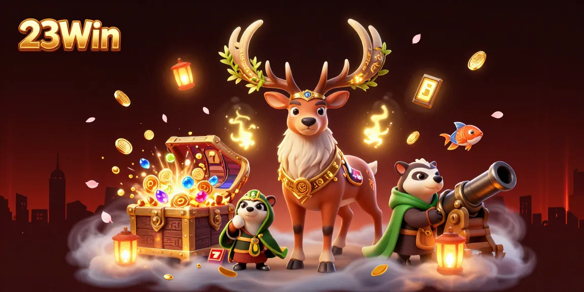 Experience thrilling gameplay at 23Win with immersive artwork showcasing dynamic casino elements.
